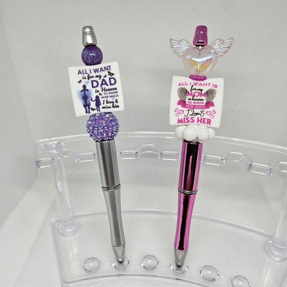 All I Want is My Dad/Mom in Heaven Bling and Beaded Pen Black Ink